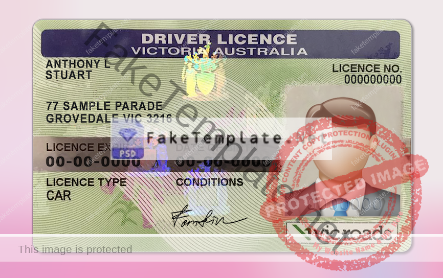 Download Australia Driver License PSD Template - Fake Template.
